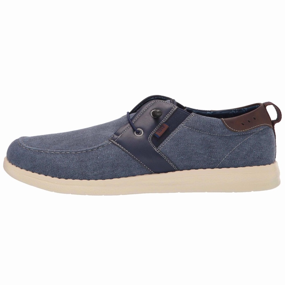 Men’s Nunn Bush Moc Toe Slip-on Canvas Knit Loafer shoes w/ Elastic Bungee NEW